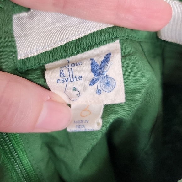 Anthropologie Edme & Esyllte Green Cream Lace Pencil Skirt - Picture 4 of 7